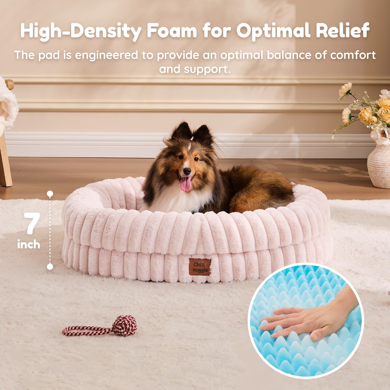 Amazon.com : ChiXnuggle Orthopedic Dog Bed, Washable Cover, Faux